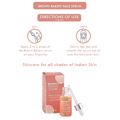 BrownSkin Beauty Brown Bakery Honey & Cinnamon Face Serum With Hyaluronic Acid - Hydrates Skin, 30 ml