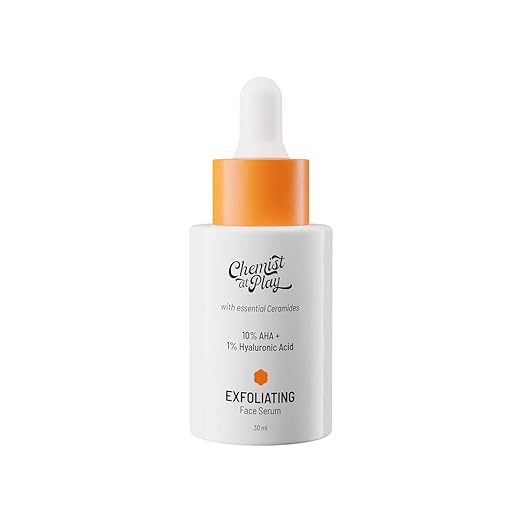 Chemist at Play Lactic Acid (AHA) with Hyaluronic Acid Exfoliating Face Serum, Suitable for Normal, Oily, Combination & Acne-Prone Skin For Women and Men, 30 ml