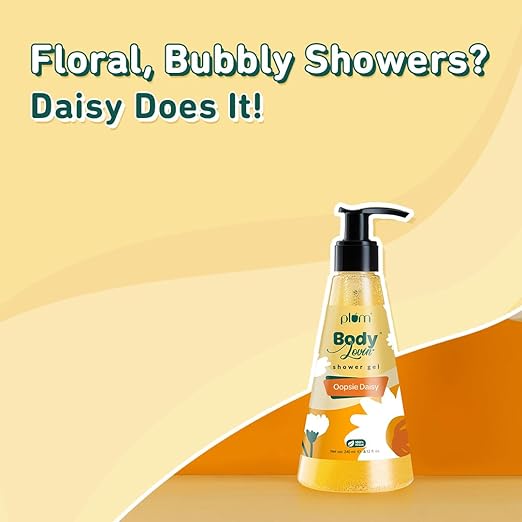 Plum BodyLovin' Oopsie Daisy Shower Gel | SLS-Free Body Wash For Women | Long Lasting Citrusy Floral Fragrance | Aloe-Infused Nourishing Body Cleanser For Soft & Smooth Skin (240 ml)