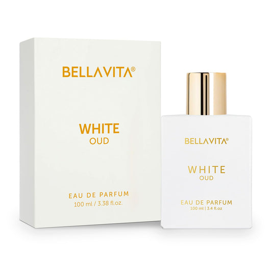 BELLAVITA White Oud Unisex | Long Lasting Perfume for Man and Woman | EDP 100ml | Perfect Father's Day Gift for Dad | Orange, Patchouli, Musk | Oud, Citrus, Spicy Premium Fragrance Perfume for Men & Women | Great for Everyday Use