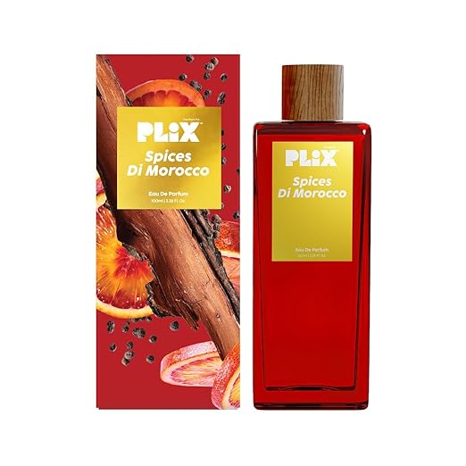 PLIX - THE PLANT FIX Spices Di Morocco Perfume, 100Ml For Everyday Use Long Lasting & Premium Aerosol Parfum Fresh Fragrance Grapefruit, Pepper & Cedar, Fruity & Woody Perfume All Occasions For Unisex
