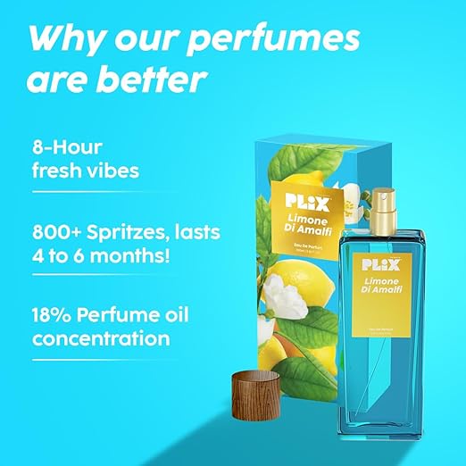 PLIX - THE PLANT FIX Limone Di Amalfi Perfume (100Ml) For Everyday Use, Long Lasting & Premium Parfum, Fresh Fragrance, Lemon, Ginger & Incense, Citrusy & Woody - Aerosol For Unisex
