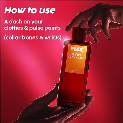 PLIX - THE PLANT FIX Spices Di Morocco Perfume, 100Ml For Everyday Use Long Lasting & Premium Aerosol Parfum Fresh Fragrance Grapefruit, Pepper & Cedar, Fruity & Woody Perfume All Occasions For Unisex