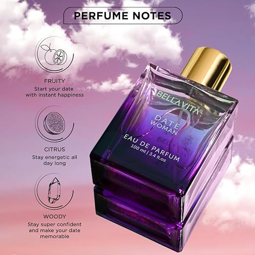 Bella Vita Luxury Date Woman Long Lasting Perfume for Women | EDP 100ml | Pink Pepper, Jasmine & Vanilla | Floral, Woody & Fruity Premium