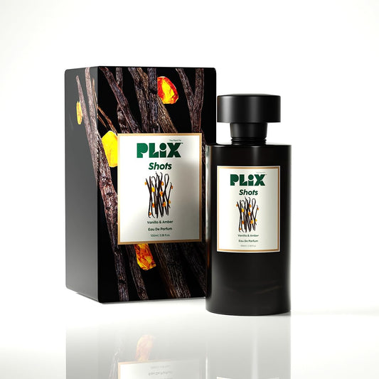 PLIX - THE PLANT FIX Mood Range Shots Perfume For Party, Perfect For Party & Night Outs, Long Lasting Fresh Vanilla & Amber Fragrance For Unisex, 100 Ml - Aerosol