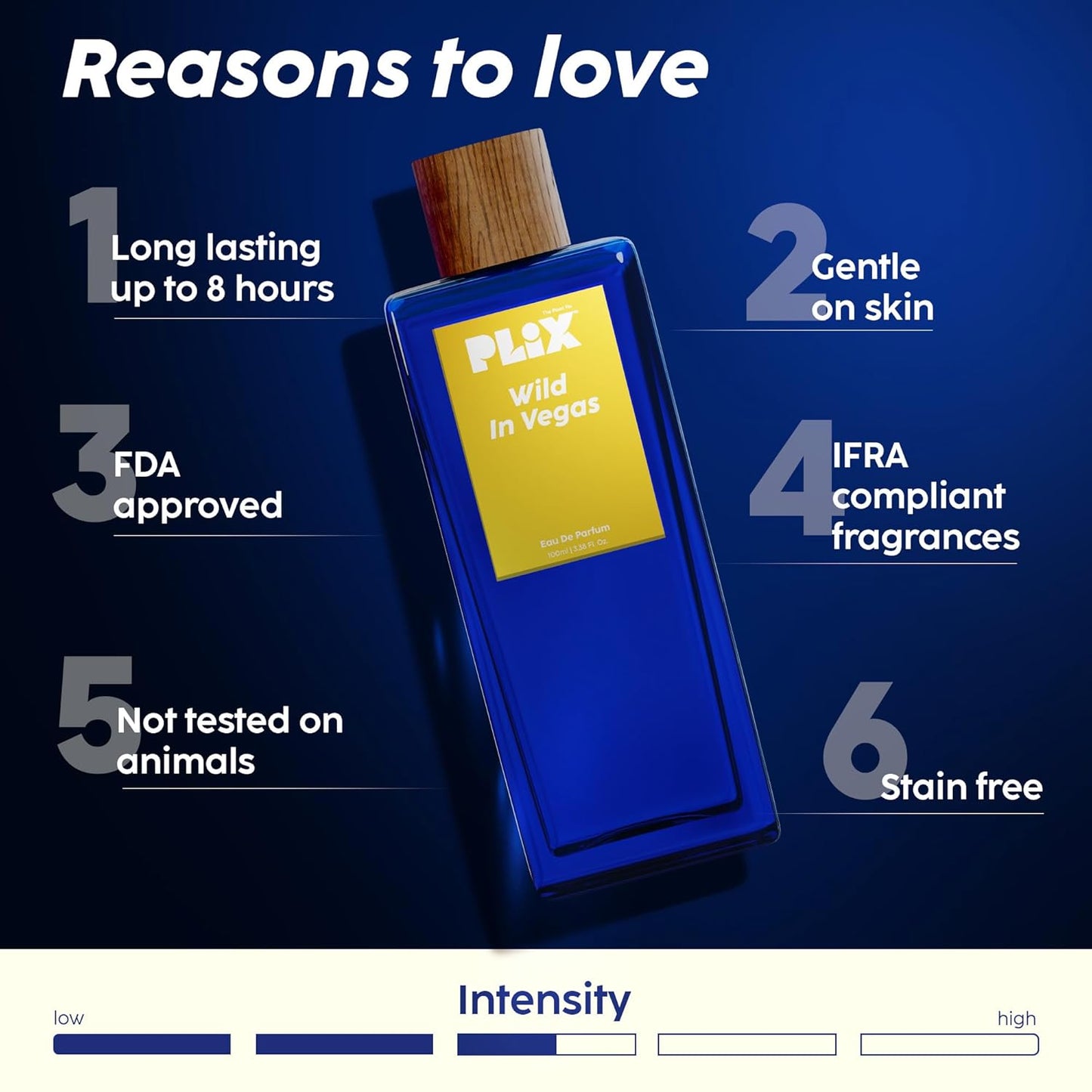 PLIX - THE PLANT FIX Wild In Vegas Perfume (100Ml), Long Lasting & Premium Parfum, Fresh Fragrance, Mandarin, Gardenia, Sandalwood, Citrusy & Floral - Aerosol For Unisex