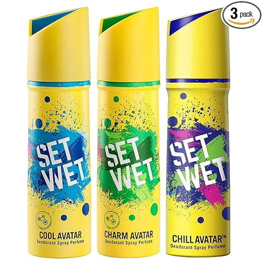 Set Wet Deodorant Spray Perfume for Men, 150ml (Cool, Charm and Chill Avatar pack of 1