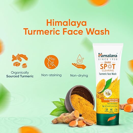 Himalaya Dark Spot Clearing Turmeric Face Wash | Reduce dark spots in 7 days | Organically sourced & Cold-pressed turmeric | 100ml
