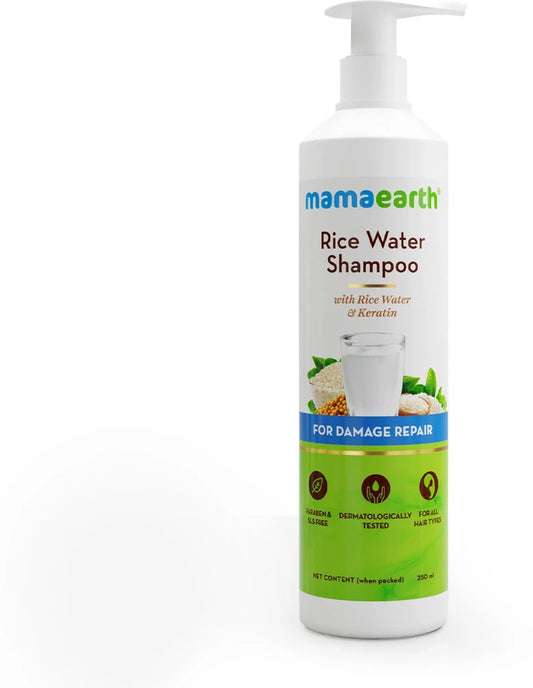 Mamaearth Rice Water Shampoo With Rice Water & Keratin For Damaged, Dry and Frizzy Hair
