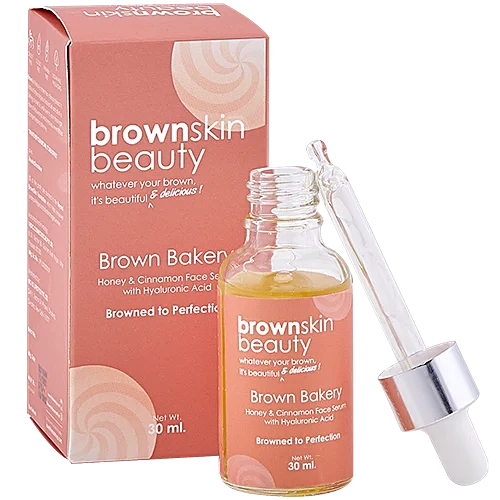 BrownSkin Beauty Brown Bakery Honey & Cinnamon Face Serum With Hyaluronic Acid - Hydrates Skin, 30 ml