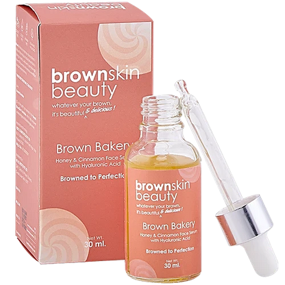 BrownSkin Beauty Brown Bakery Honey & Cinnamon Face Serum With Hyaluronic Acid - Hydrates Skin, 30 ml