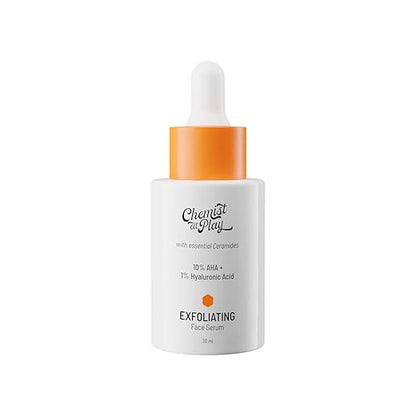 Chemist at Play Lactic Acid (AHA) with Hyaluronic Acid Exfoliating Face Serum, Suitable for Normal, Oily, Combination & Acne-Prone Skin For Women and Men, 30 ml