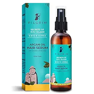 Pilgrim Argan Oil Hair Serum For Dry Frizzy Hair, Hair Smoothing, Smoothing & Control Of Frizzy/Dry Hair, Instant Shine, Smoothness & Soft Hair, Anti Frizz For Unisex, 100 Ml