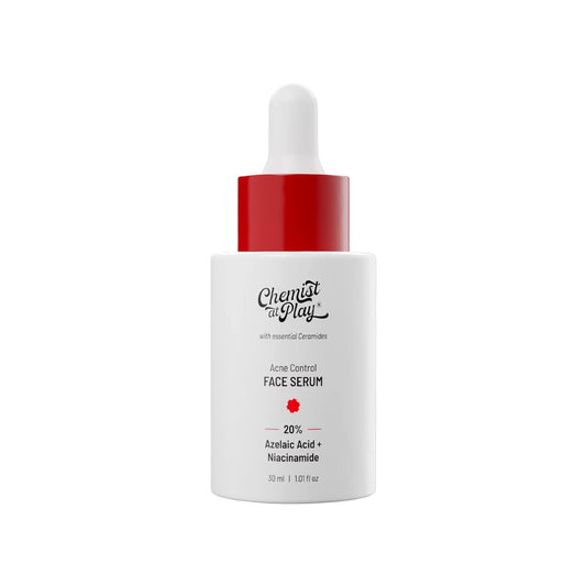 Chemist at Play Acne Control Face Serum with 10% Azelaic Acid, 10% Niacinamide and Ceramides, Fades Acne Scars, Controls Breakouts and Oil Production Suitable for Women and Men, 10 ml