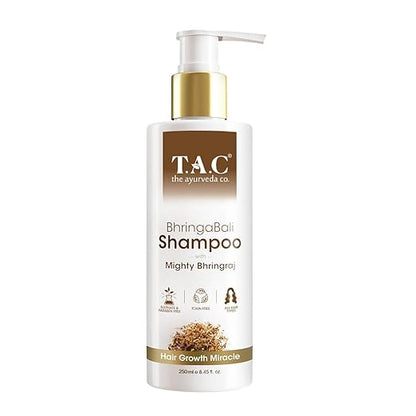 TAC - The Ayurveda Co. Bhringabali Hair Shampoo - Natural, Ayurvedic Formula with Bhringraj Oil for Hair fall & Dandruff Control - Women & Men, Sulphate & Paraben-Free, 250ml