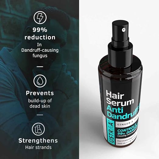 Ustraa Hair Serum Anti-Dandruff - 100ml | Fights Dandruff with Tea Tree & Ginger | Maintains scalp pH | Prevents growth of dandruff-causing microorganisms| No Sulphates, No Paraben