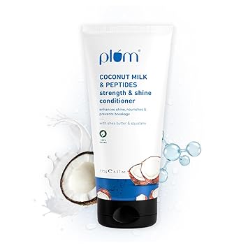 Plum Coconut Milk & Peptides Conditioner for Dull & Rough Hair I Provides Soft, Smooth & Silky Hair I Strengthen & Hydrate Strand | Hair Conditioner for Women & Men I 175g