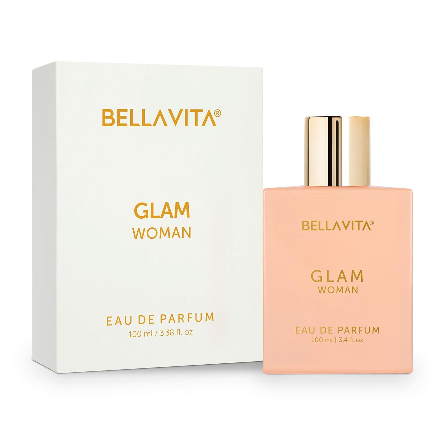 Bella Vita Luxury GLAM | Long Lasting Perfume for Woman | EDP 100ml | African Orange, Jasmine & Patchouli | Floral, Fruity, Woody Premium Fragrance for Women