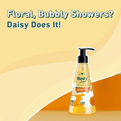 Plum BodyLovin' Oopsie Daisy Shower Gel | SLS-Free Body Wash For Women | Long Lasting Citrusy Floral Fragrance | Aloe-Infused Nourishing Body Cleanser For Soft & Smooth Skin (240 ml)
