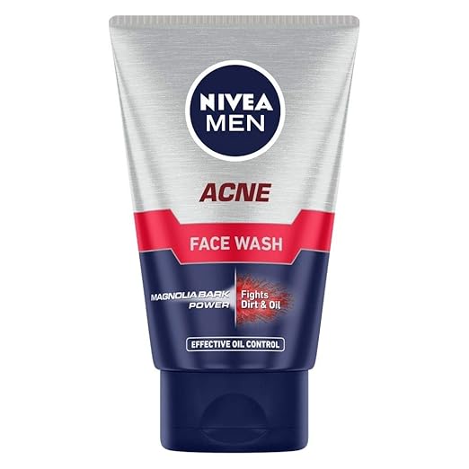 NIVEA Men Acne Face Wash | With Magnolia Bark Extracts for 12Hr Oil Control | Fights Dirt | For Oily Skin 100gm