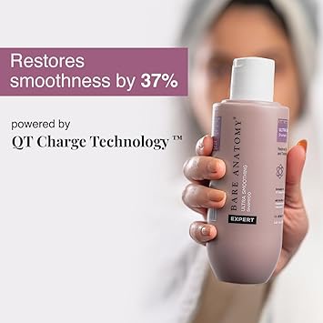 Bare Anatomy Ultra Smoothing Shampoo for Dry and Frizzy Hair | Restores Smoothing & Texture by 37% | Powered By Carbohydrate Complex & Niacinamide | SLS & Paraben Free | Vegan | For Men & Women -250ml