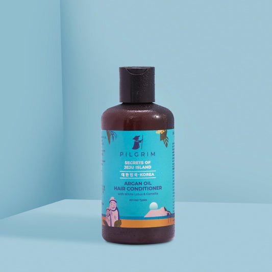 Pilgrim Korean Argan Oil Hair Conditioner With White Lotus & Camellia,Discover Healthy,Bouncy And Shiny Hair,Deep Nourishment All Hair Types,Men And Women, Korean Beauty Secrets, 200 Millilitre