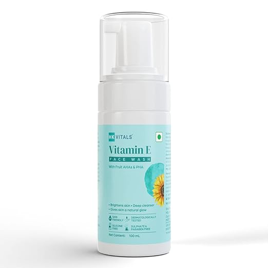 HK VITALS by HealthKart Vitamin E Face Wash for Women & Men, Deeply Cleanses & Brightens Skin, All Skin Types, 100 ml
