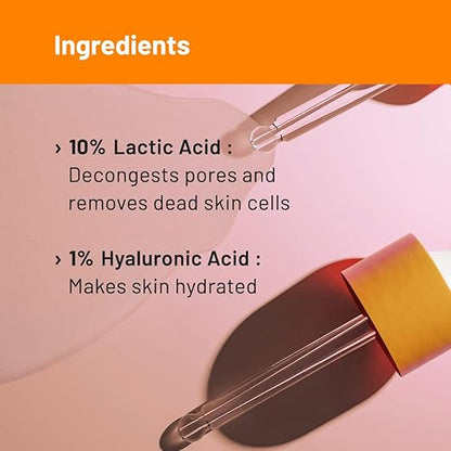 Chemist at Play Lactic Acid (AHA) with Hyaluronic Acid Exfoliating Face Serum, Suitable for Normal, Oily, Combination & Acne-Prone Skin For Women and Men, 30 ml