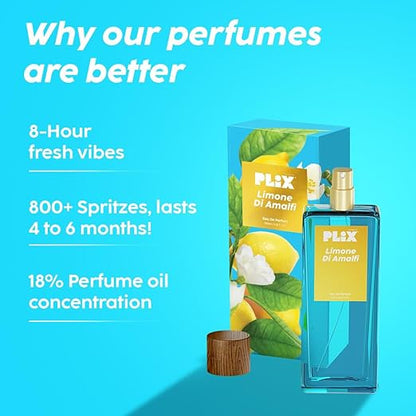 PLIX - THE PLANT FIX Limone Di Amalfi Perfume (100Ml) For Everyday Use, Long Lasting & Premium Parfum, Fresh Fragrance, Lemon, Ginger & Incense, Citrusy & Woody - Aerosol For Unisex