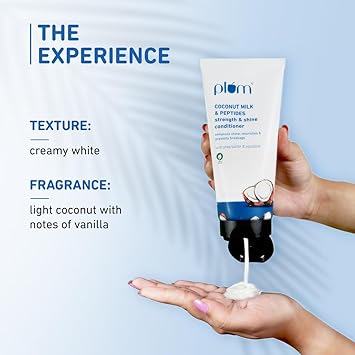 Plum Coconut Milk & Peptides Conditioner for Dull & Rough Hair I Provides Soft, Smooth & Silky Hair I Strengthen & Hydrate Strand | Hair Conditioner for Women & Men I 175g