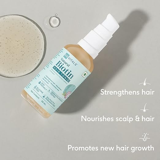 HK VITALS by HealthKart Biotin Hair Tonic for Hair Growth, with Red Onion Extract, Caffeine, & Anagain, Helps Strengthen Hair, All Hair Types, 50 ml