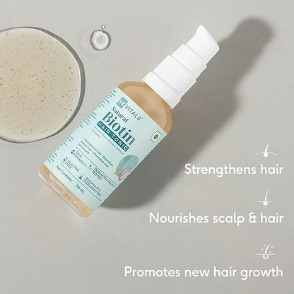 HK VITALS by HealthKart Biotin Hair Tonic for Hair Growth, with Red Onion Extract, Caffeine, & Anagain, Helps Strengthen Hair, All Hair Types, 50 ml