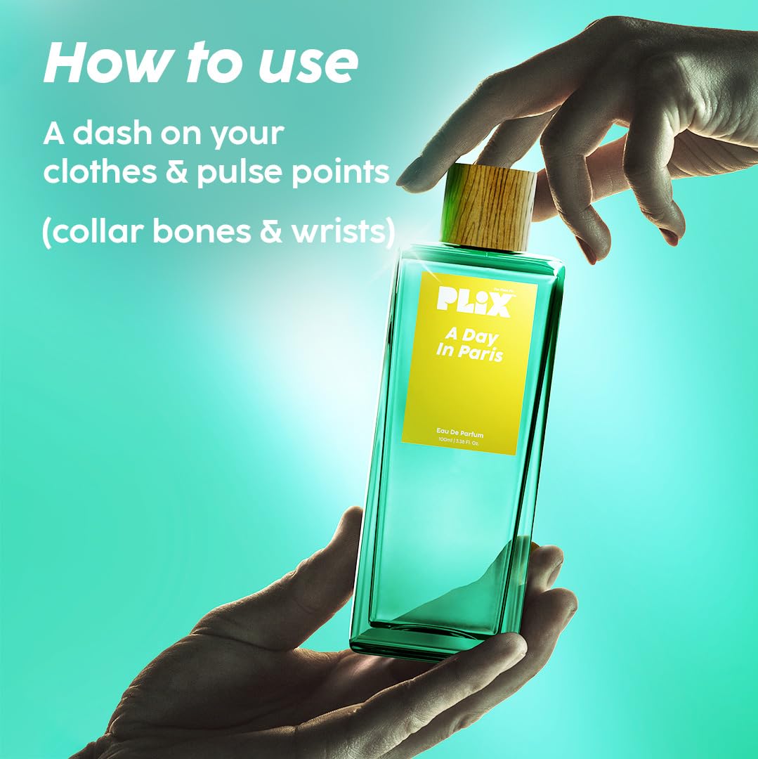 PLIX - THE PLANT FIX Day In Paris Perfume (100Ml) For Everyday Use | Long Lasting & Premium Parfum,Fresh Fragrance | Geranium,Peony,& Vanilla | Floral | For All Occasions - Women, Men, Girls,Aerosol