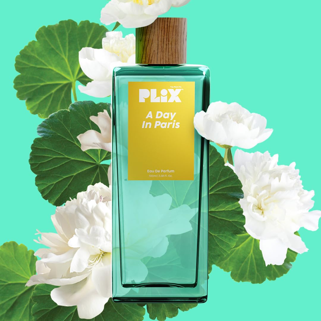 PLIX - THE PLANT FIX Day In Paris Perfume (100Ml) For Everyday Use | Long Lasting & Premium Parfum,Fresh Fragrance | Geranium,Peony,& Vanilla | Floral | For All Occasions - Women, Men, Girls,Aerosol