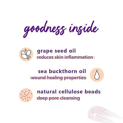 Plum Grape Seed & Sea Buckthorn Mild Foam Scrub | For Acne-Prone, Very Dry, Extremely Sensitive Skin | Gentle Exfoliation | 100% Vegan | Paraben Free | 75gms