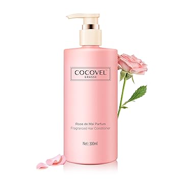 COCOVEL Rose De Mai Parfum Fragranced Hair Conditioner With Rose Flower Extract, Macadamia Ternifolia/Camellia Japonica Seed Oil, Improve Hair Texture, Healthy Moisturised Shiny Hair, 500ML