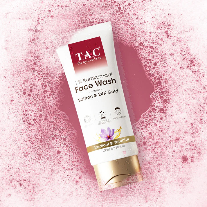 Tac Ayurveda Kumkumadi Face Wash Saffron & 24K Gold | Deeply Cleanses Skin