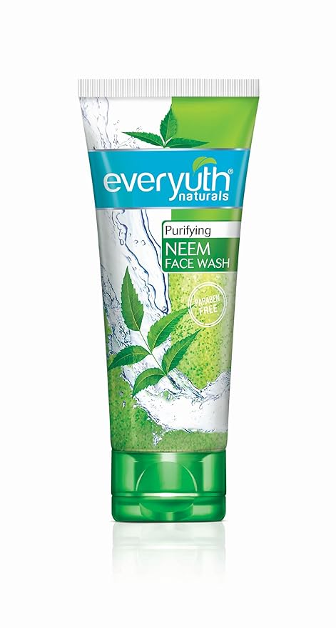 Everyuth Naturals Purifying Neem Face Wash|Antibacterial Neem & Tea Tree Oil|Hydrated, Clear & Healthy Skin|Paraben free|100% Soap Free|Oily, Dry, Normal, Combination & Sensitive Skin 50G