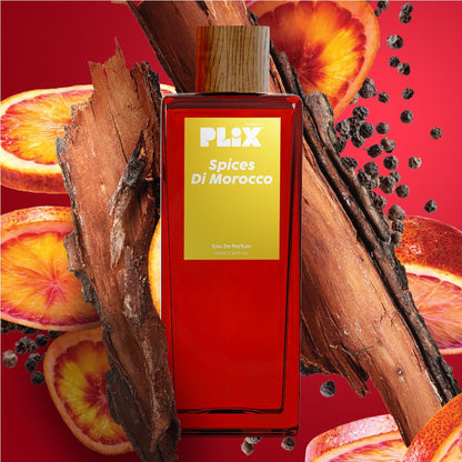 PLIX - THE PLANT FIX Spices Di Morocco Perfume, 100Ml For Everyday Use Long Lasting & Premium Aerosol Parfum Fresh Fragrance Grapefruit, Pepper & Cedar, Fruity & Woody Perfume All Occasions For Unisex