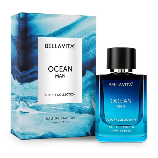 Bella Vita Luxury Men Ocean Aquatic Eau De Parfum With Marine, Orchid & Musk|Long Lasting Fresh Citrusy & Woody Edp Fragrance Scent Liquid Perfume,100 Ml