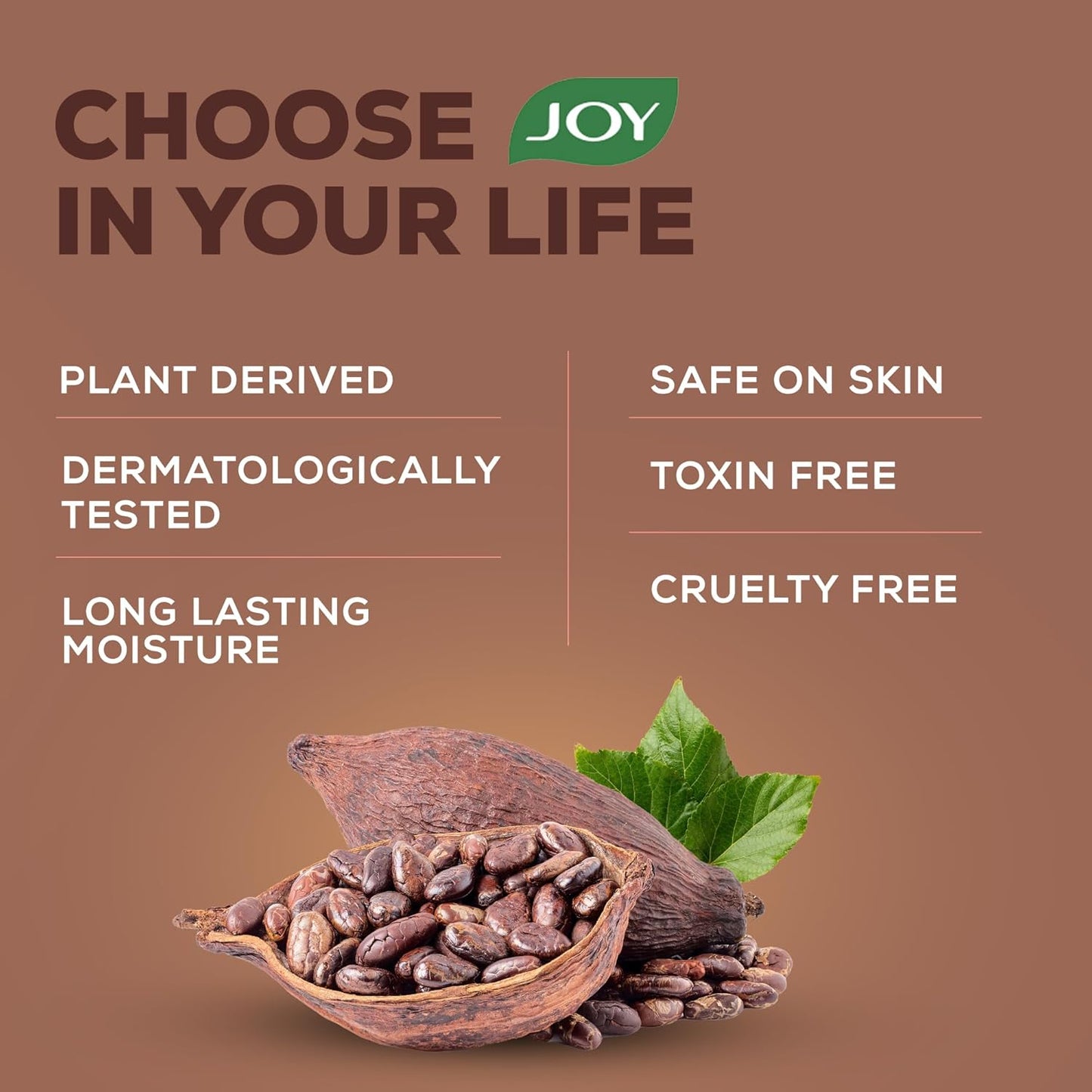 Joy Cocoa Rich Intense Nourishing Body Lotion (400ml) | 24 Hour Nourishment | With Shea Butter & Cocoa Butter | Suitable for Normal to Dry Skin | Non Sticky & Non Greasy Lightweight Body Lotion